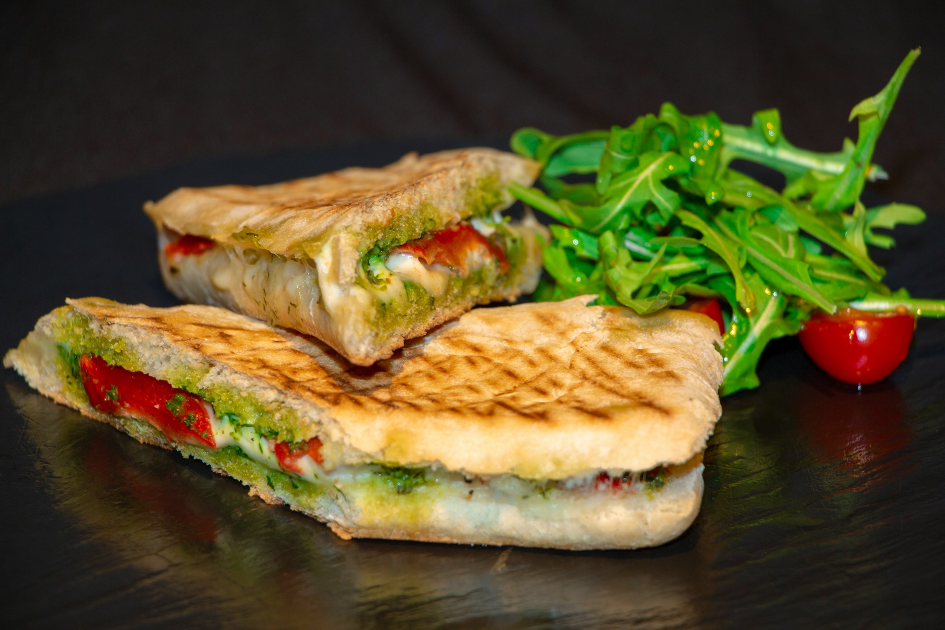Toasted panini sandwich