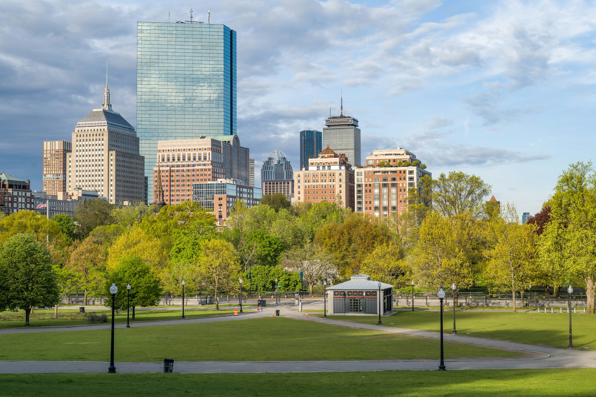 View to the Boston's Back Bay from Boston Common - Boston, Massachusetts
